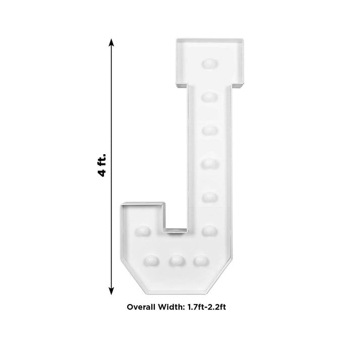 4ft XL LED Marquee Letter Foam Board with 10 Warm White Battery Operated LEDs - White