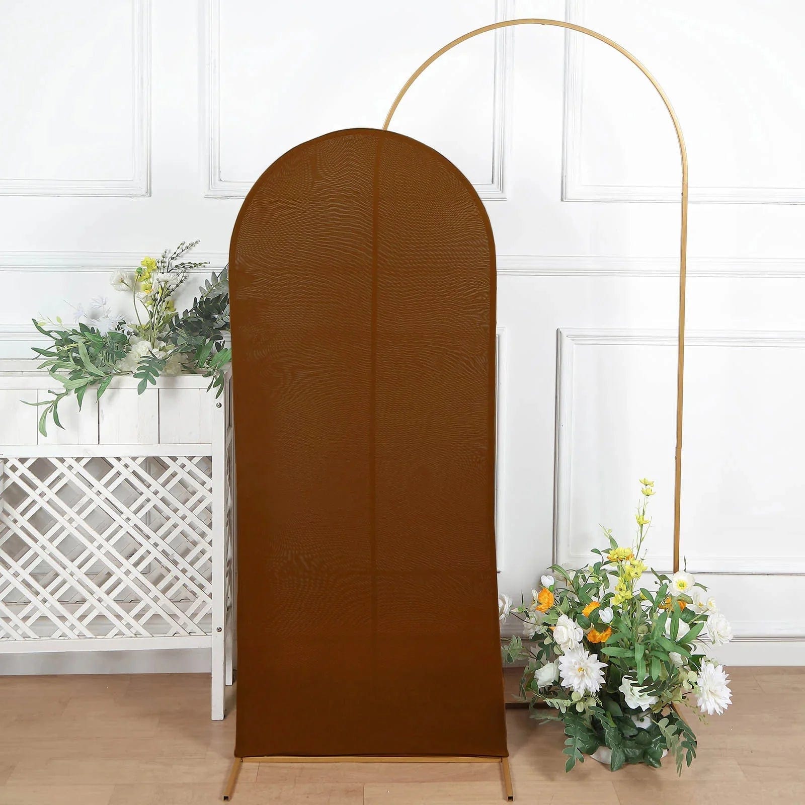 Matte Fitted Spandex Round Top Wedding Arch Backdrop Stand Cover