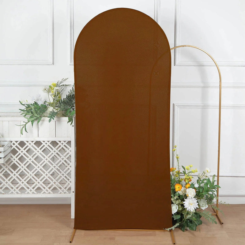 Matte Fitted Spandex Round Top Wedding Arch Backdrop Stand Cover