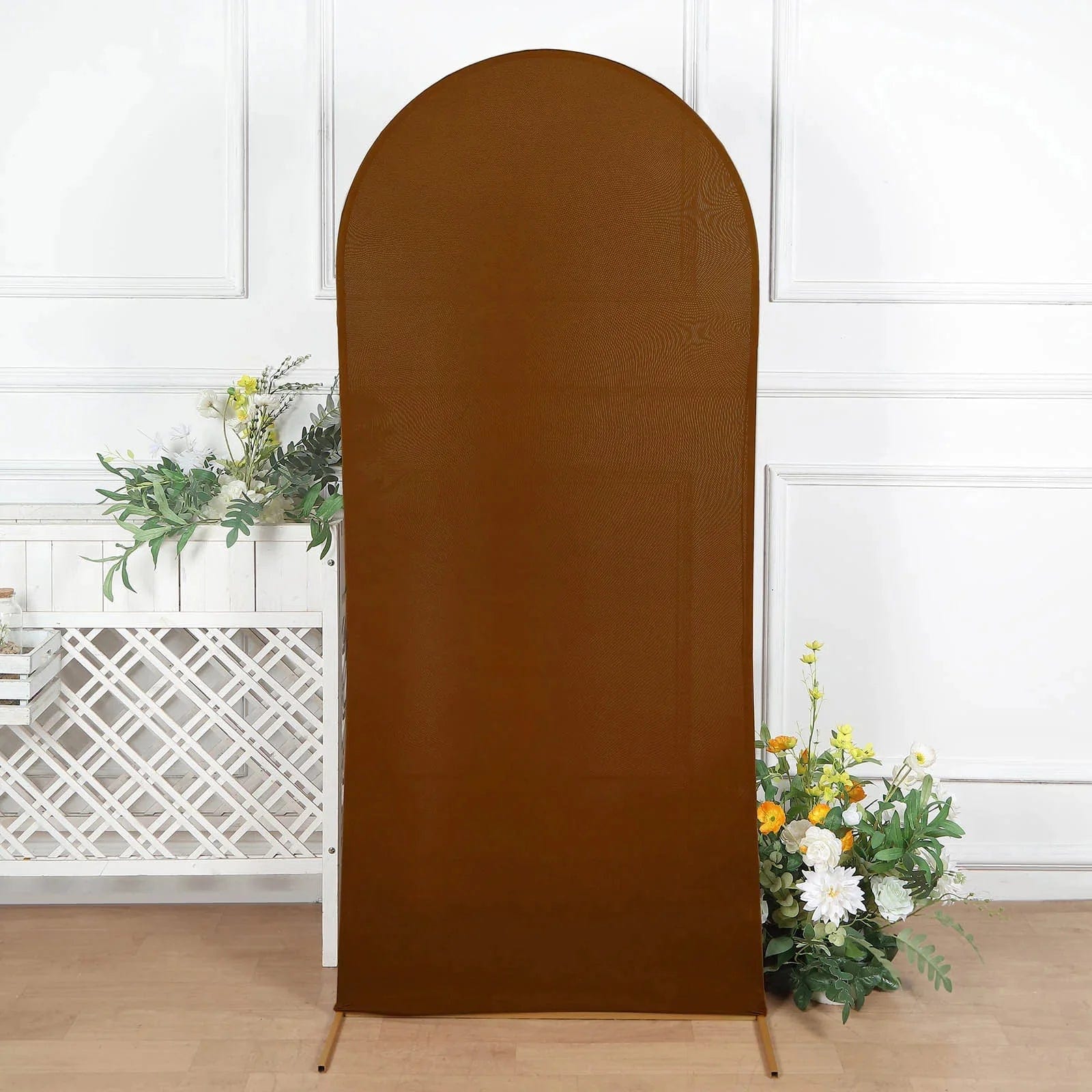 Matte Fitted Spandex Round Top Wedding Arch Backdrop Stand Cover