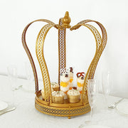 Metal Crown Cupcake Dessert Display Stand - Gold