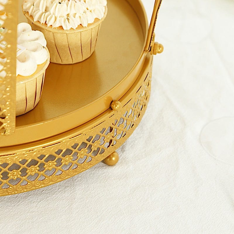 Metal Crown Cupcake Dessert Display Stand - Gold