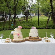 Metal Fleur De Lis Round Pedestal Cake Stands