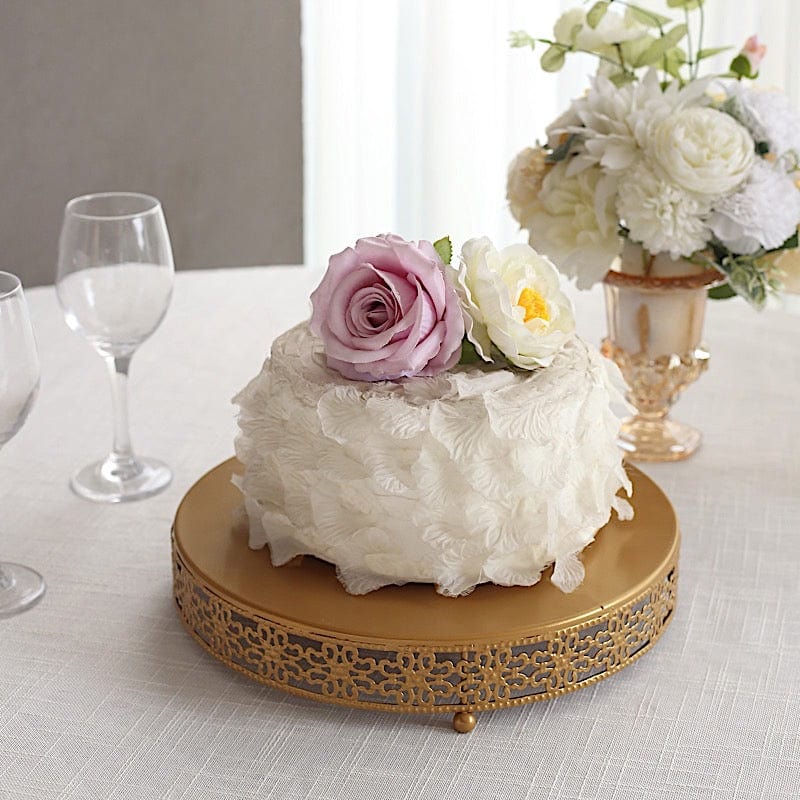 Metal Fleur De Lis Round Pedestal Cake Stands