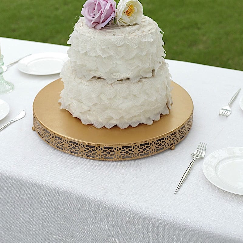 Metal Fleur De Lis Round Pedestal Cake Stands