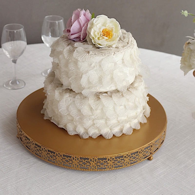 Metal Fleur De Lis Round Pedestal Cake Stands