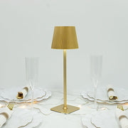 Metal Rechargeable Adjustable Height LED Table Lamp with Ribbed Shade - Gold LED_MET_LAMP04_GOLD