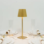 Metal Rechargeable Adjustable Height LED Table Lamp with Ribbed Shade - Gold LED_MET_LAMP04_GOLD