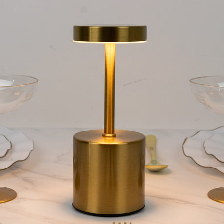 Metal Rechargeable Cordless Table Lamp with Touch Control - Gold