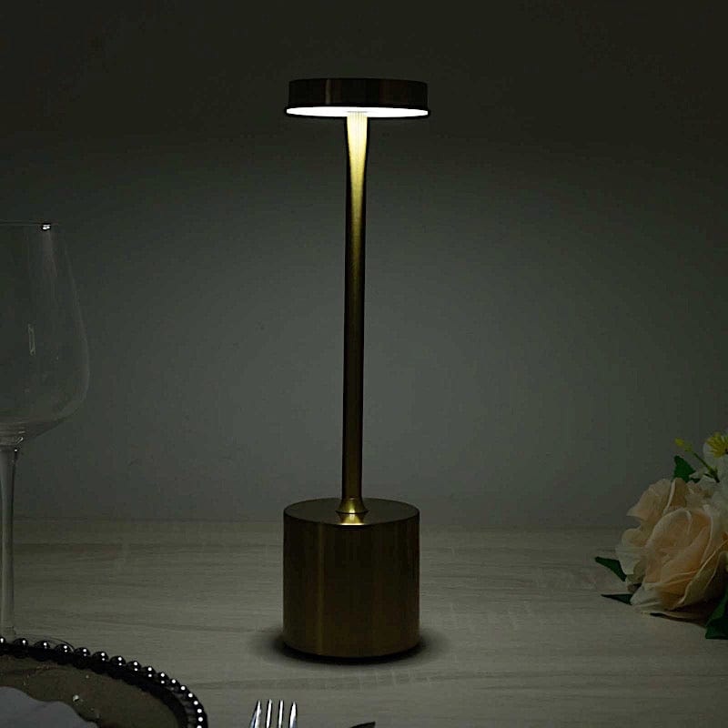 Metal Rechargeable Cordless Table Lamp with Touch Control - Gold LED_MET_LAMP01_GOLD