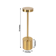 Metal Rechargeable Cordless Table Lamp with Touch Control - Gold LED_MET_LAMP01_GOLD