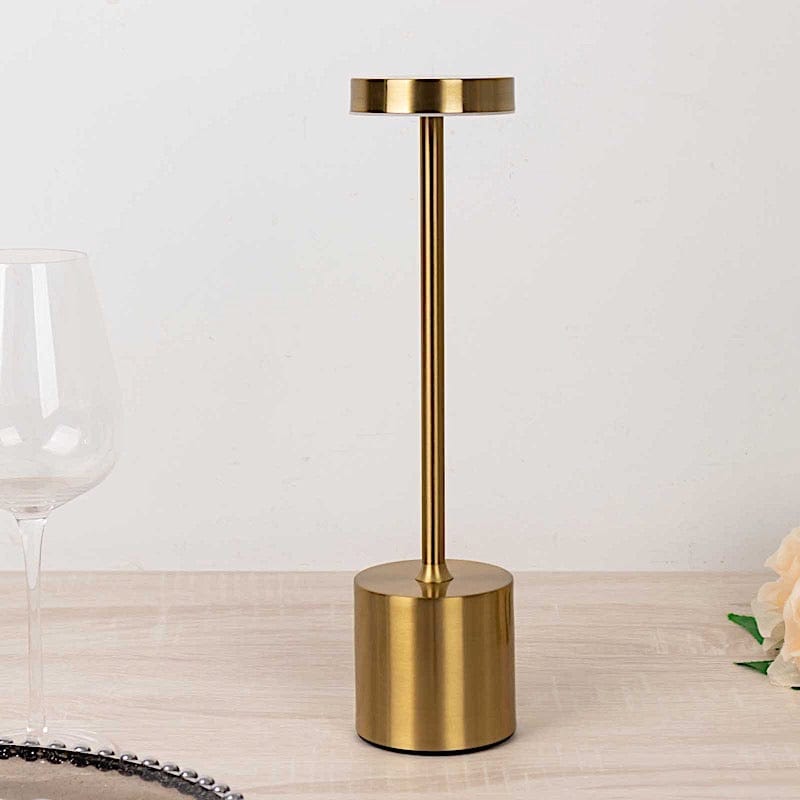 Metal Rechargeable Cordless Table Lamp with Touch Control - Gold LED_MET_LAMP01_GOLD