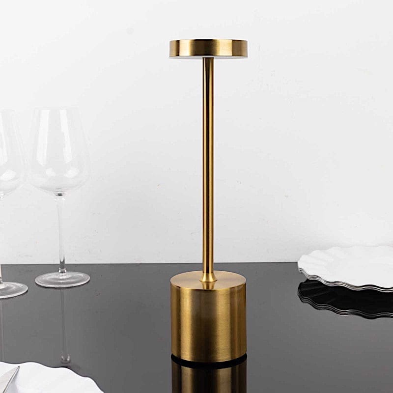 Metal Rechargeable Cordless Table Lamp with Touch Control - Gold LED_MET_LAMP01_GOLD