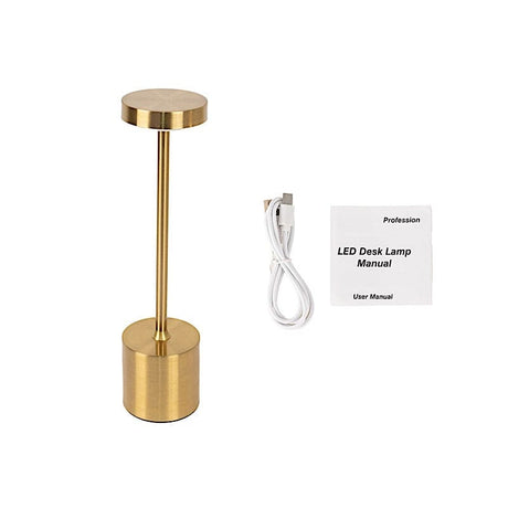 Metal Rechargeable Cordless Table Lamp with Touch Control - Gold LED_MET_LAMP01_GOLD
