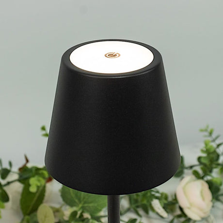 Metal Rechargeable LED Table Lamp with Classic Empire Lampshade