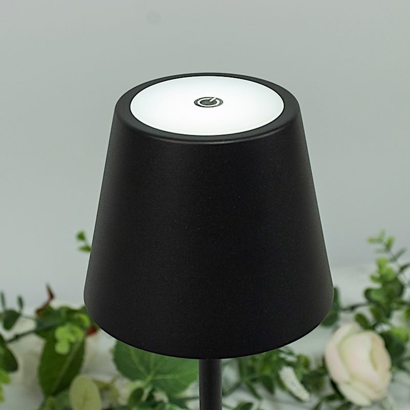 Metal Rechargeable LED Table Lamp with Classic Empire Lampshade