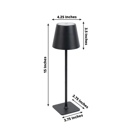 Metal Rechargeable LED Table Lamp with Classic Empire Lampshade