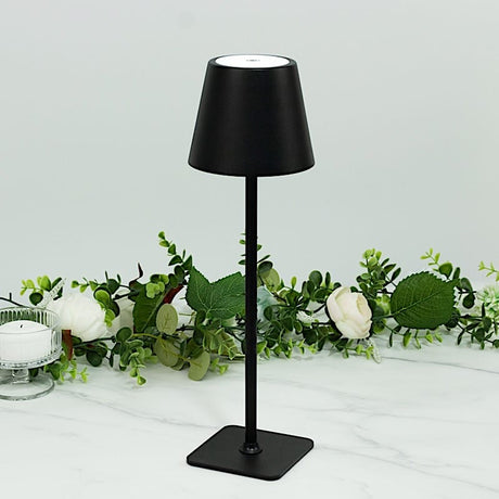Metal Rechargeable LED Table Lamp with Classic Empire Lampshade