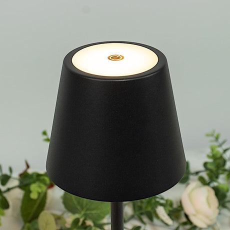 Metal Rechargeable LED Table Lamp with Classic Empire Lampshade