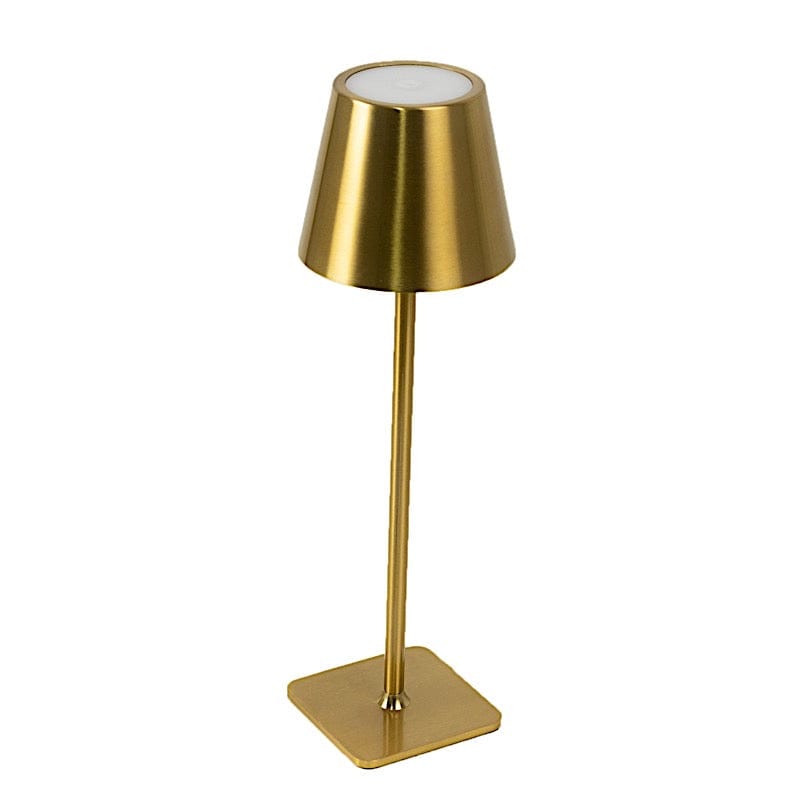Metal Rechargeable LED Table Lamp with Classic Empire Lampshade - Gold LED_MET_LAMP02_GOLD