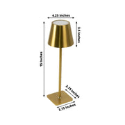 Metal Rechargeable LED Table Lamp with Classic Empire Lampshade - Gold LED_MET_LAMP02_GOLD