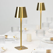 Metal Rechargeable LED Table Lamp with Classic Empire Lampshade - Gold LED_MET_LAMP02_GOLD