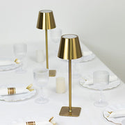 Metal Rechargeable LED Table Lamp with Classic Empire Lampshade - Gold LED_MET_LAMP02_GOLD