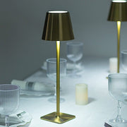 Metal Rechargeable LED Table Lamp with Classic Empire Lampshade - Gold LED_MET_LAMP02_GOLD