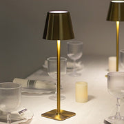 Metal Rechargeable LED Table Lamp with Classic Empire Lampshade - Gold LED_MET_LAMP02_GOLD