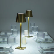 Metal Rechargeable LED Table Lamp with Classic Empire Lampshade - Gold LED_MET_LAMP02_GOLD