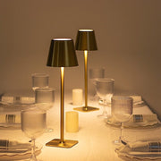 Metal Rechargeable LED Table Lamp with Classic Empire Lampshade - Gold LED_MET_LAMP02_GOLD