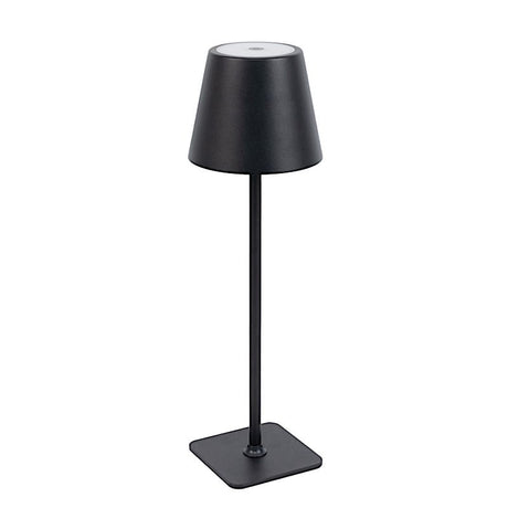 Metal Rechargeable LED Table Lamp with Classic Empire Lampshade LED_MET_LAMP02_BLK