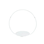 Metal Round Floral Hoop Cake Stand with Beaded Wooden Base - Whitewash CAKE_STND_HOPRD02_20_WHT