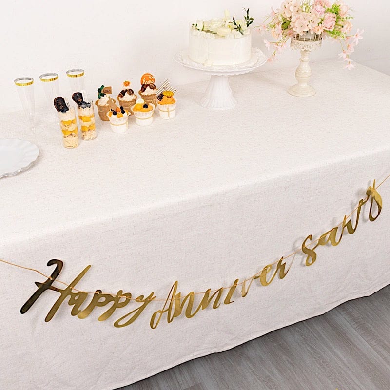 Metallic Foil "Happy Anniversary" Banner Hanging Garland - Gold PAP_GRLD_009_ANNI01_GOLD