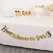 Metallic Foil "Happy Anniversary" Banner Hanging Garland - Gold PAP_GRLD_009_ANNI01_GOLD