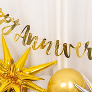 Metallic Foil "Happy Anniversary" Banner Hanging Garland - Gold PAP_GRLD_009_ANNI01_GOLD