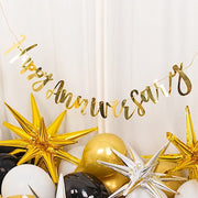 Metallic Foil "Happy Anniversary" Banner Hanging Garland - Gold PAP_GRLD_009_ANNI01_GOLD