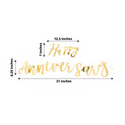 Metallic Foil "Happy Anniversary" Banner Hanging Garland - Gold PAP_GRLD_009_ANNI01_GOLD