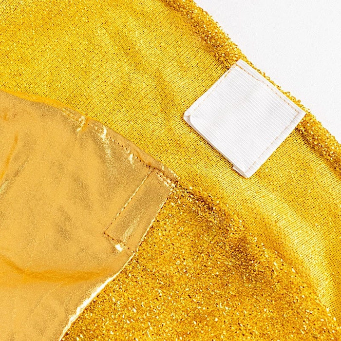 Metallic Shimmer Tinsel Spandex Banquet Chair Cover - Gold