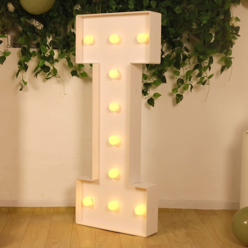 4ft XL LED Marquee Letter Foam Board with 10 Warm White Battery Operated LEDs - White