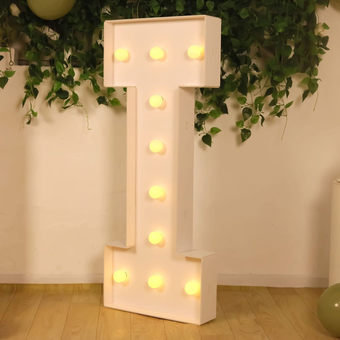 4ft XL LED Marquee Letter Foam Board with 10 Warm White Battery Operated LEDs - White