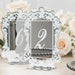 Mirror Arch Acrylic with Baroque Lace Border Table Numbers 1-10 FAV_BOARDTN_ACRY02_5X7_SILV1