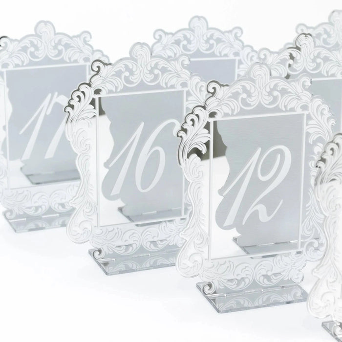 Mirror Arch Acrylic with Baroque Lace Border Table Numbers 11-20