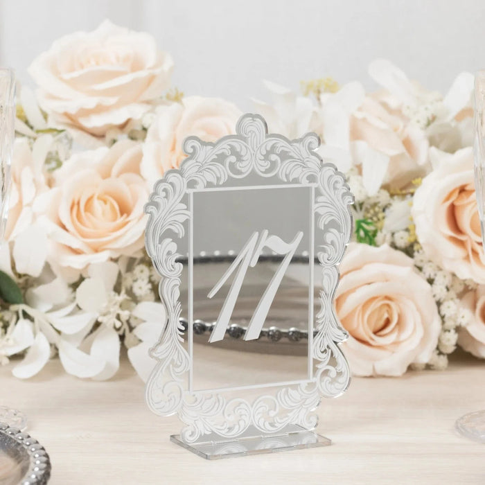 Mirror Arch Acrylic with Baroque Lace Border Table Numbers 11-20