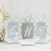 Mirror Arch Acrylic with Baroque Lace Border Table Numbers 11-20