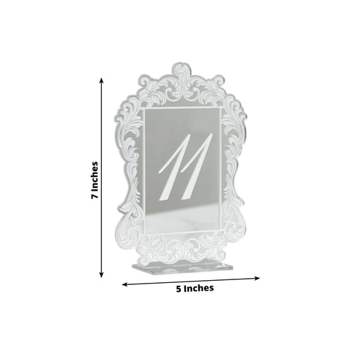 Mirror Arch Acrylic with Baroque Lace Border Table Numbers 11-20