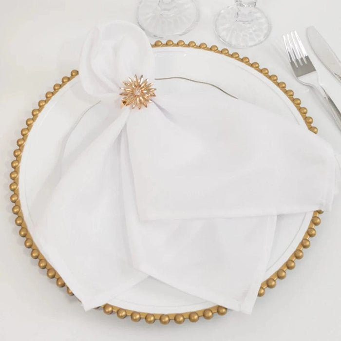 6 pcs 13" Round Beaded Rim Charger Plates