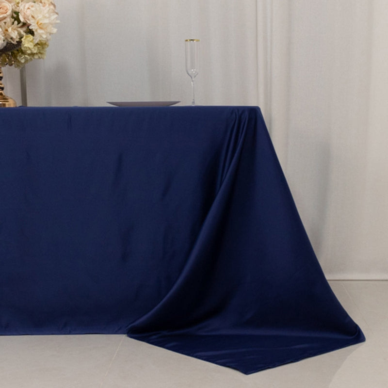 90" x 132" Lamour Satin Rectangular Tablecloth