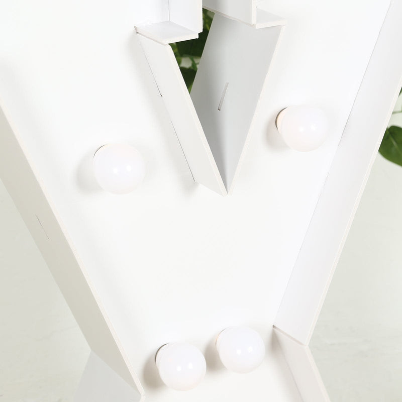 4ft XL LED Marquee Letter Foam Board with 10 Warm White Battery Operated LEDs - White