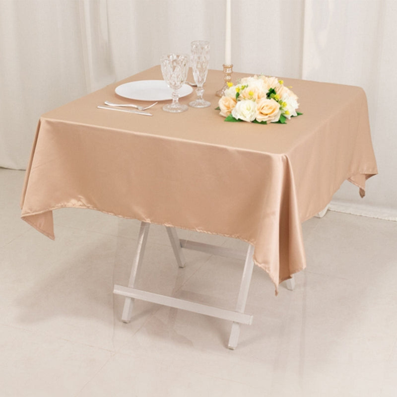 54" x 54" Lamour Satin Square Tablecloth Wedding Party Table Linens